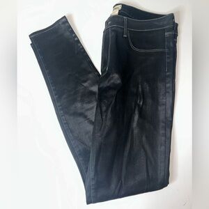 L’AGENCE women’s “Marguerite” coated black high rise skinny jeans‎ size 32